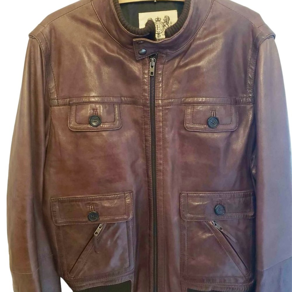 Anthropologie Jacket XL Leather Lamb Essential Antwerp Moto Brown Luxurious Sexy